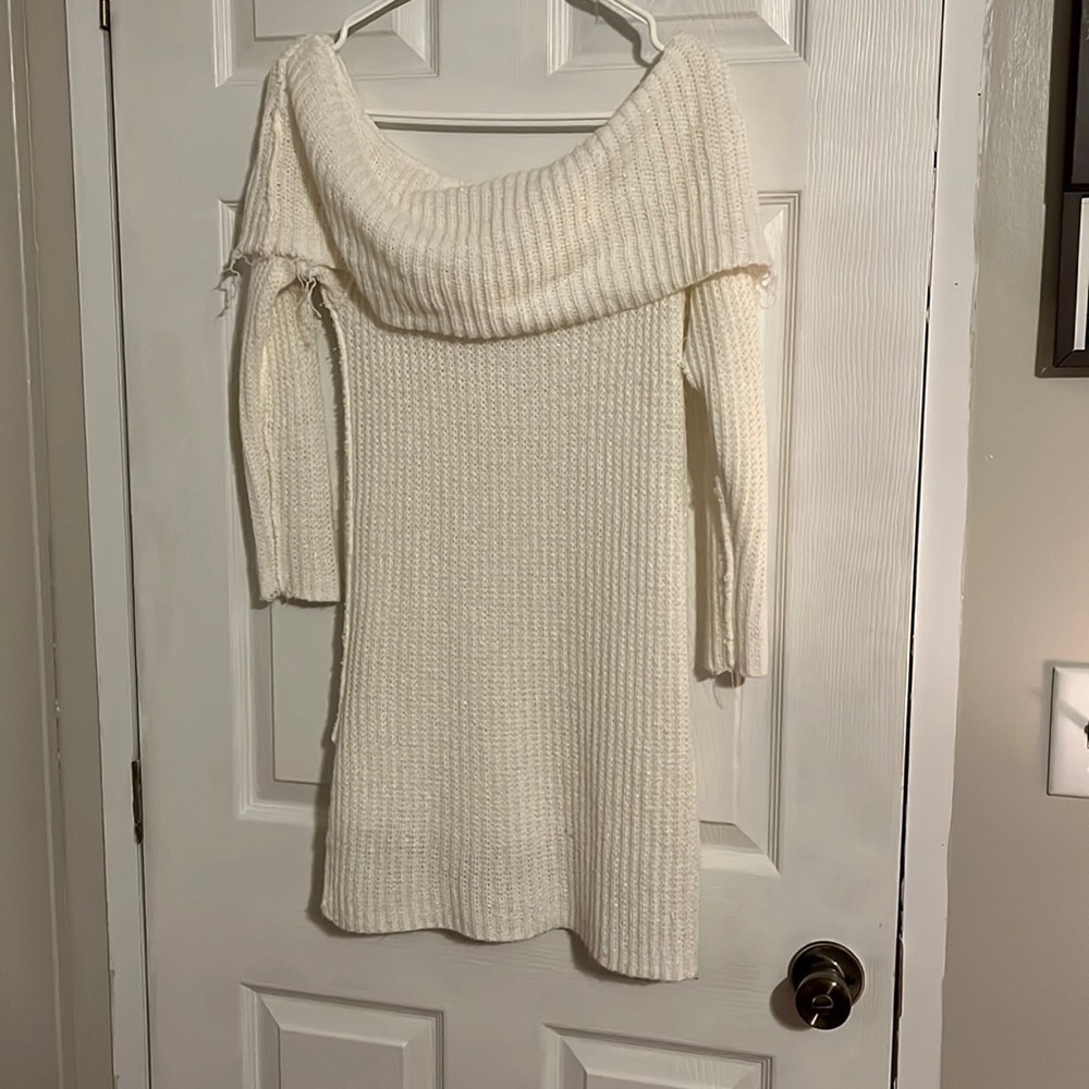 White off the shoulder sweater. Size small. Charlotte Russe
